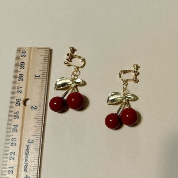 Cherry  earrings  N723 - Picture 4 of 4